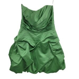 Strapless Balloon Hem Mini Dress Sz 8 Kelly Green Formal Bridesmaid Homecoming